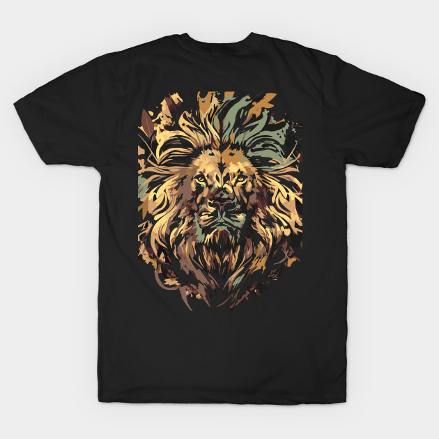 Lion face with dark design for lion lovers by HB WOLF Arts